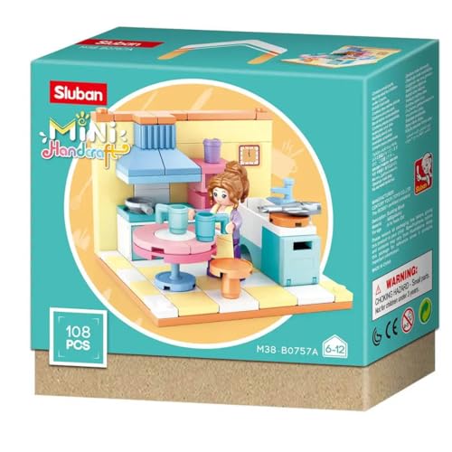 habarri - Mini Klemmbausteine - Set von Bausteinen und Mini Figur - Geschenk für Kinder ab 7 Jahren - 116 Elemente - Motiv Küche von habarri