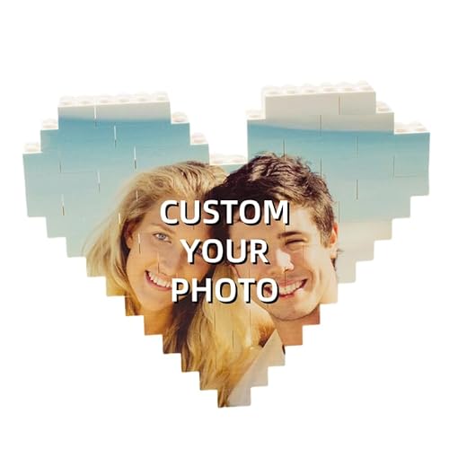Benutzerdefiniertes Fotopuzzle in Herzform, Bausteine, personalisierbar, Fotoblock-Puzzle, Geschenk für Freund, Freundin, Geburtstag, Valentinstag (Routine) von hadefa