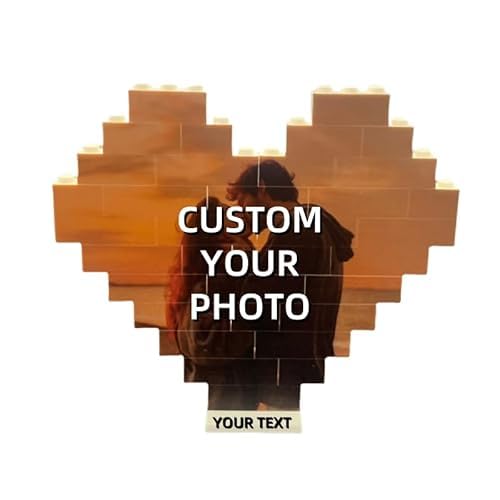Benutzerdefiniertes Fotopuzzle in Herzform, Bausteine, personalisierbar, Fotoblock-Puzzle, Geschenk für Freund, Freundin, zum Geburtstag, Valentinstag (individuelle Basis) von hadefa