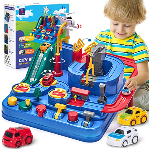 Auto Spielzeug ab 3 4 5 Jahre Track Cars Spielzeug für Kinder Jungen Mädchen Abenteuer Vorschule Lernspielzeug für Kleinkinder ab 3 Jahre Geschenke von hahaland
