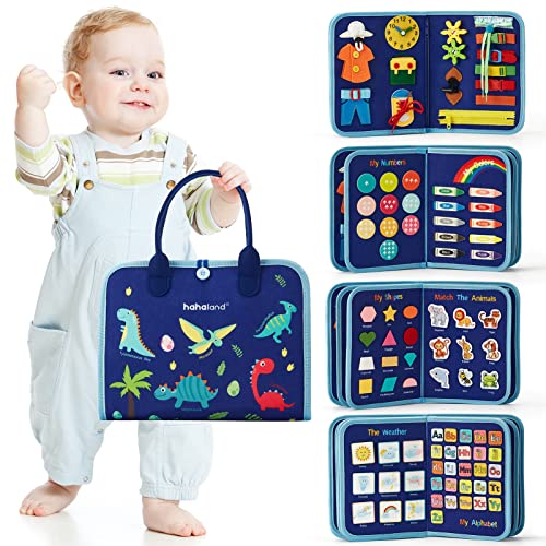 hahaland Busy Board 7 in 1 für Kleinkinder ab 2 Jahr - Activity Board Baby Sensorisches Montessori Spielzeug ab 1 2 3 4 5 Jahre Lernspielzeug für Jungen Mädchen von hahaland