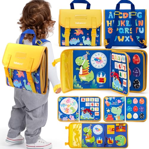 hahaland Kleinkind Spielzeug Busy Board Montessori Lernspielzeug für 3+ Jahre, Dinosaurier Spielzeug Geburtstagsgeschenk für Jungen, 18 in 1 Vorschul-Lernaktivitäten mit 12 Lebenskompetenzen hahaland Kleinkind Spielzeug Busy Board Montessori Lernspielzeug für 3+ Jahre, Dinosaurier Spielzeug Geburtstagsgeschenk für Jungen, 18 in 1 Vorschul-Lernaktivitäten mit 12 Lebenskompetenzen von hahaland