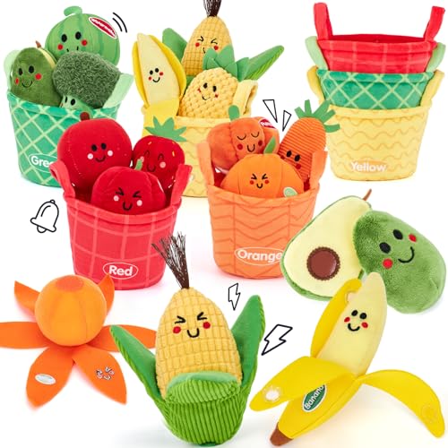 hahaland Baby Spielzeug ab 6 8 9 12 Monate,Obst und Gemüse Plüsch Spielzeug(16PCS) mit Rassel & Knisterpapier,Fördert Sensorik & Motorik,Montessori Spielzeug ab 1 2 3 Jahr Geschenk für Jungen Mädchen von hahaland
