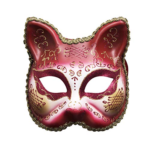 hahuha Masquerade Mardi Herren Vintage MaskMe Party Musical Kariert (Rot-C, Einheitsgröße) von hahuha