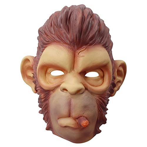 hahuha Party Favors Animal Headgear Monkey Headgear Smokings Monkey Head Latex Headgear Halloween Props Party Favors (d-yellow, One Size) von hahuha