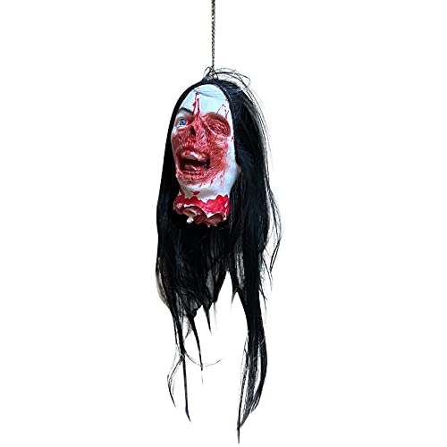 hahuha Party Favors Blutiges Halloween-Ornament Gesicht Parodie Ornament Rotten Latex Maske Halloween Party (C-Schwarz, Einheitsgröße) von hahuha