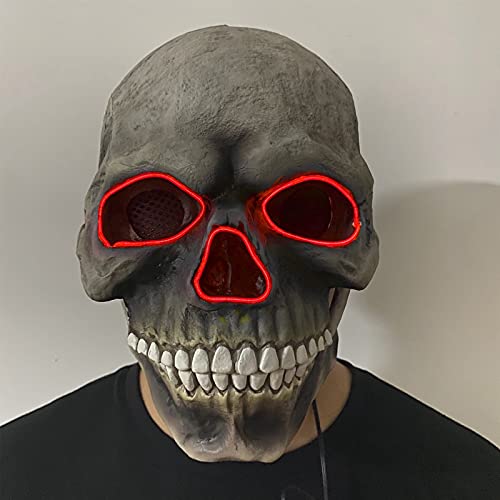 hahuha Party Favors Maske (leuchtender Kiefer voll dekorative bewegliche Augen) Kopf/Maske Halloween Party (i-Red, Einheitsgröße) von hahuha