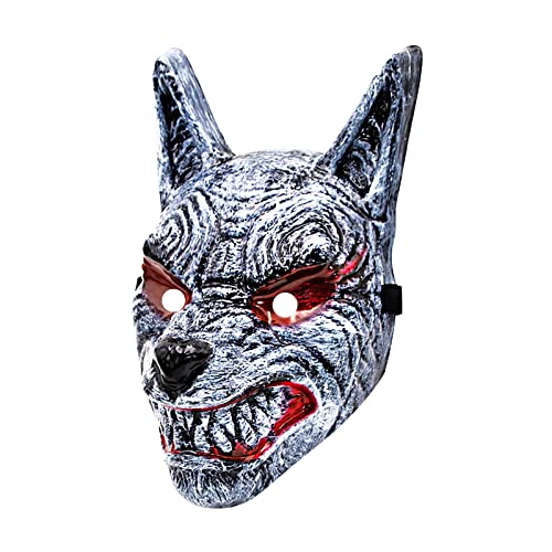 hahuha Party Favors Wolf Head Simulation Animal Facemask Maskerade Props Movie Theme Party Supplies Funny Scary Wolf Head PVC Facemask Party Favors (6-C, One Size) von hahuha