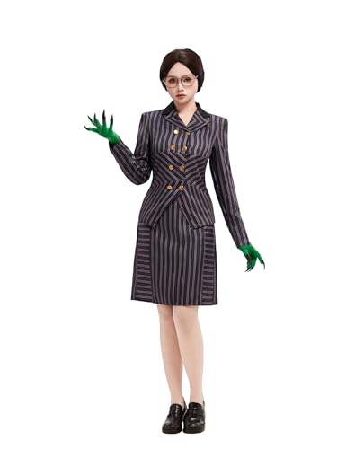 haikyuu Damenkostüm Docht, Hexen-Kostüm, gestreift, Anzug, Kleid, Uniform, Outfit, Halloween, Cosplay (schwarz, groß) von haikyuu