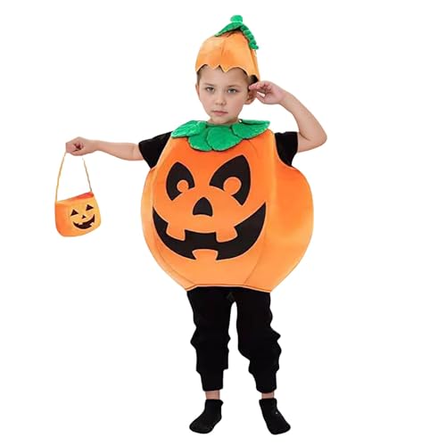 hailiwangg Halloween-Kürbiskostüm für Kinder mit Spielzeug-Kürbiskorb für Kinder, Kleinkinder, Unisex, Halloween-Verkleidung, Kürbis-Mottoparty kinder mädchen jungen für Fasching Party hailiwangg Halloween-Kürbiskostüm für Kinder mit Spielzeug-Kürbiskorb für Kinder, Kleinkinder, Unisex, Halloween-Verkleidung, Kürbis-Mottoparty kinder mädchen jungen für Fasching Party von hailiwangg