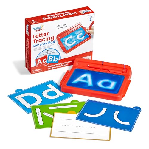 Learning Resources 96240 Sensorik-Pad, Buchstaben-Tracing für 3-5-jährige Kinder, abwischbare Handschriftübung Aktivitäts-Set mit Touchpen, Multi von hand2mind