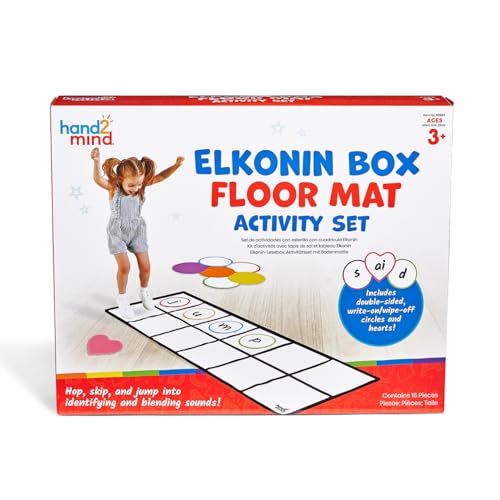 Learning Resources Elkonin Box Bodenmatten-Aktivitätsset, Phonemisches Bewusstsein, Phonik-Spiele, Wissenschaft des Lesens von Klassenzimmer-Materialien, Kleinkind-Brutto-Motorspielzeug von hand2mind