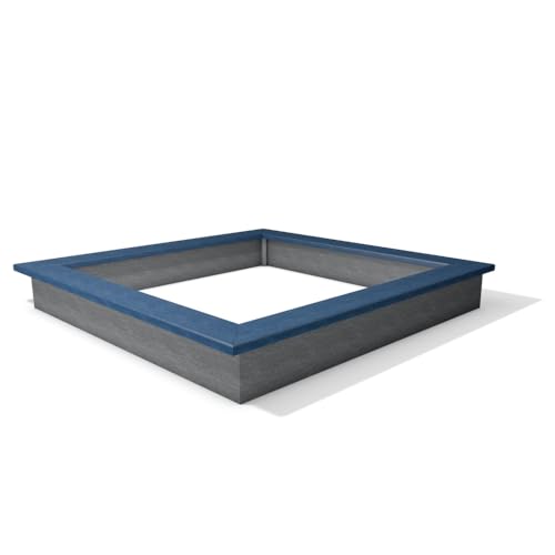 hanit® Sandkasten Sahara aus Recycling-Kunststoff grau-blau wetterfest (Grau-Blau, 300 x 300 cm) von hanit
