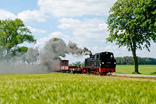 HANSEPUZZLE 109849 - Eisenbahn Puzzle 2000 Teile | Reisen Puzzle mit hochwertiger Puzzle Aufbewahrung: Kartonbox und Wieder verschließbarem Beutel | Puzzle-Maße: 90 x 60 cm von hansepuzzle