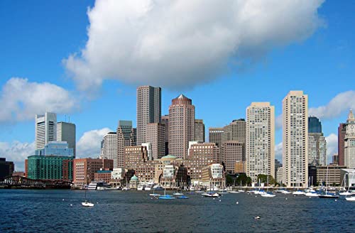hansepuzzle 16145 - Boston Puzzle 500 Teile | Orte Puzzle mit hochwertiger Puzzle Aufbewahrung: Kartonbox und Wieder verschließbarem Beutel | Puzzle-Maße: 46 x 30 cm von hansepuzzle