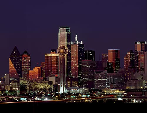 HANSEPUZZLE 19523 - Dallas Skyline Puzzle 1000 Teile | Orte Puzzle mit hochwertiger Puzzle Aufbewahrung: Kartonbox und Wieder verschließbarem Beutel | Puzzle-Maße: 60 x 46 cm von hansepuzzle