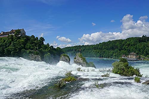 HANSEPUZZLE 33298 - Rheinfall Puzzle 2000 Teile | Natur Puzzle mit hochwertiger Puzzle Aufbewahrung: Kartonbox und Wieder verschließbarem Beutel | Puzzle-Maße: 90 x 60 cm von hansepuzzle