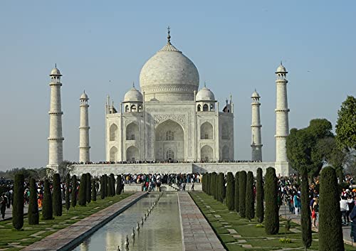 hansepuzzle 57987 - Taj Mahal Puzzle 130 Teile | Gebäude Puzzle mit hochwertiger Puzzle Aufbewahrung: Kartonbox und wiederverschließbarem Beutel | Puzzle-Maße: 28,7 x 20 cm von hansepuzzle