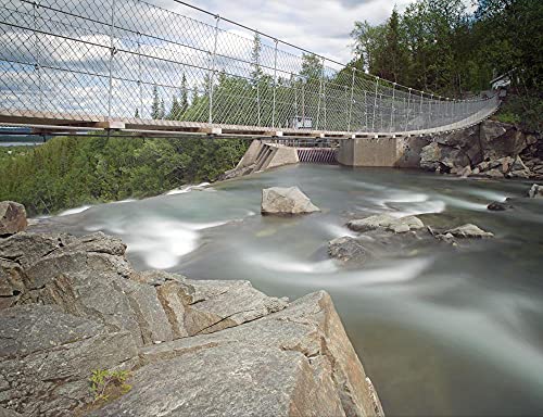 hansepuzzle 10219 - Hängebrücke Puzzle 1000 Teile | Natur Puzzle mit hochwertiger Puzzle Aufbewahrung: Kartonbox und Wieder verschließbarem Beutel | Puzzle-Maße: 60 x 46 cm von hansepuzzle