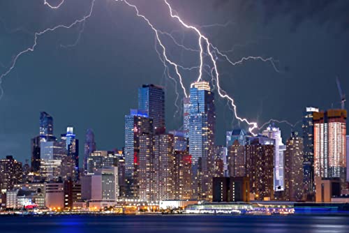 HANSEPUZZLE 12505 - Gewitter in New York Puzzle 2000 Teile | Natur Puzzle mit hochwertiger Puzzle Aufbewahrung: Kartonbox und Wieder verschließbarem Beutel | Puzzle-Maße: 90 x 60 cm von hansepuzzle