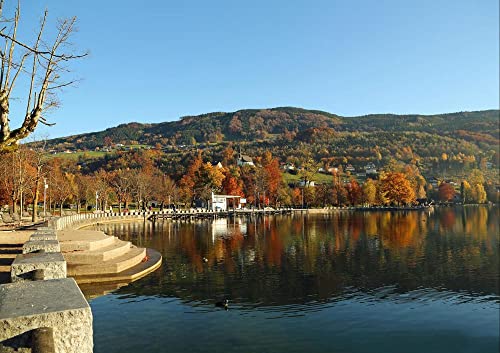 hansepuzzle 20132 - Mondsee Puzzle 130 Teile | Natur Puzzle mit hochwertiger Puzzle Aufbewahrung: Kartonbox und wiederverschließbarem Beutel | Puzzle-Maße: 28,7 x 20 cm von hansepuzzle