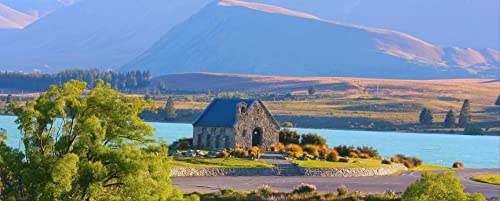 hansepuzzle 32132 - Neuseeland Panorama-Puzzle 2000 Teile | Reisen Puzzle mit hochwertiger Puzzle Aufbewahrung: Kartonbox und Wieder verschließbarem Beutel | Puzzle-Maße: 116,6 x 46,7 cm von hansepuzzle