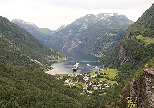 hansepuzzle 44270 - Geiranger Fjord Puzzle 130 Teile | Natur Puzzle mit hochwertiger Puzzle Aufbewahrung: Kartonbox und wiederverschließbarem Beutel | Puzzle-Maße: 28,7 x 20 cm von hansepuzzle