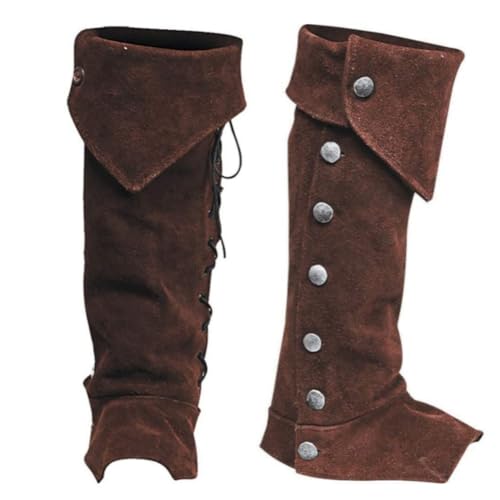2 Stück Mittelalterliche Piraten-Stiefelüberzüge, Vintage-Leder, Ritter-Beinschutz, Gamasche, verstellbare Schuhe, Stiefel-Tops, Abdeckung, Punk-Kostüm, für Halloween, Karneval, Cosplay, LARP, Zubehör 2 Stück Mittelalterliche Piraten-Stiefelüberzüge, Vintage-Leder, Ritter-Beinschutz, Gamasche, verstellbare Schuhe, Stiefel-Tops, Abdeckung, Punk-Kostüm, für Halloween, Karneval, Cosplay, LARP, Zubehör von haozaikeji
