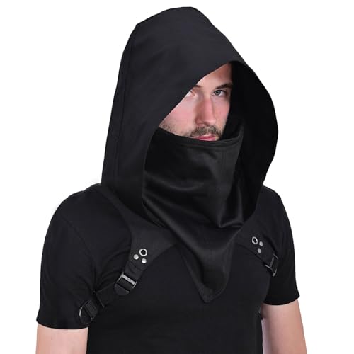 haozaikeji Mittelalterlicher Umhang mit Schal Kapuzenumhang Halloween Sensenmann Hexe Zauberer Vampir Kapuzenumhang Gothic Jedi Robe Mönch Umhang Ritter Cosplay Party Kostüm Verkleidung für LARP haozaikeji Mittelalterlicher Umhang mit Schal Kapuzenumhang Halloween Sensenmann Hexe Zauberer Vampir Kapuzenumhang Gothic Jedi Robe Mönch Umhang Ritter Cosplay Party Kostüm Verkleidung für LARP von haozaikeji