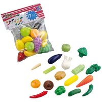 Früchte und Gemüse Kaufmannsladen Zubehör mehrfarbig 5-12cm 17 Teile von happy people