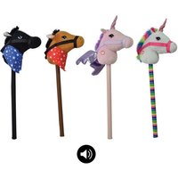Steckenpferd Pferd oder Einhorn 68cm mit Sound 4fach sortiert von happy people