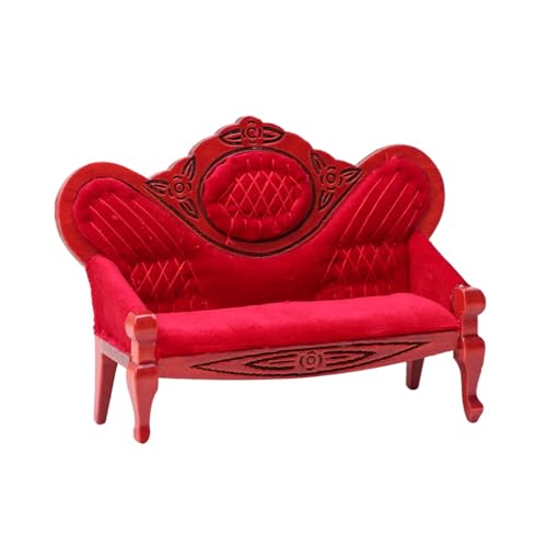 harayaa 1/12 Puppenhaus Sofa Wohnzimmer Möbel Retro Stil Schlafzimmer Szene Modell Ornament Miniatur Dekoration Puppe Haus Bank Sofa, Dunkelrot harayaa 1/12 Puppenhaus Sofa Wohnzimmer Möbel Retro Stil Schlafzimmer Szene Modell Ornament Miniatur Dekoration Puppe Haus Bank Sofa, Dunkelrot von harayaa