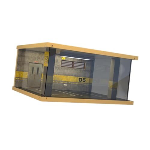 harayaa 1/32 Druckguss Autovitrine, Parkplatzszene, Druckguss Autogarage, Acryl Parkplatzvitrine, Garagenvitrine, Style A von harayaa