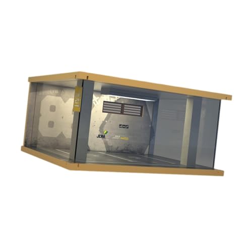harayaa 1/32 Druckguss Autovitrine, Parkplatzszene, Druckguss Autogarage, Acryl Parkplatzvitrine, Garagenvitrine, Style B von harayaa