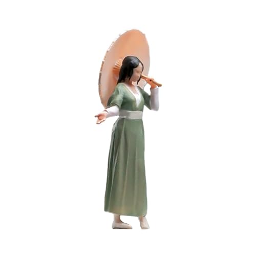 harayaa 1/64 Ancient Customs Girl-Figur, Miniatur-Pose-Szene, freistehende Mini-Puppe, handbemaltes Layout, Maßstab S, Grün von harayaa