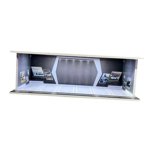 harayaa 1/64 Fahrzeugmodell-Vitrine mit Leichter Autogarage, Vitrine für Legierungsautos, Grau von harayaa
