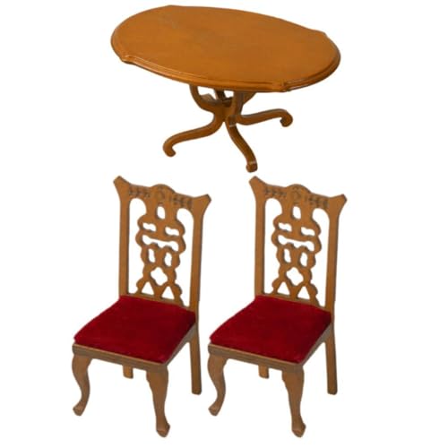 harayaa 1:12 Puppenhaus Miniatur Tisch Und Stühle Set für Kinder, Walnussfarbe harayaa 1:12 Puppenhaus Miniatur Tisch Und Stühle Set für Kinder, Walnussfarbe von harayaa