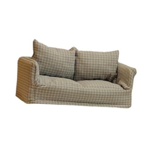 harayaa 1:12 Scale Dollhouse Miniatur Sofa Möbelmodell tun Spiel Spielzeug Mini Couch für BJD -Puppe, Blau von harayaa