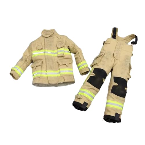 harayaa 1:6 Feuerwehranzug Feuerwehrmann-Anziehset Stilvolles Miniatur-Kleidungskostüm für 12-Zoll-Puppenmodelle Actionfiguren Zubehör von harayaa