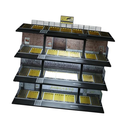 harayaa 1:64 Druckguss-Auto-Vitrine, Desktop-Dekor-Display-Ständer, Garagen-Display mit Licht für Sammler-Sportwagen, Amerikanisch von harayaa