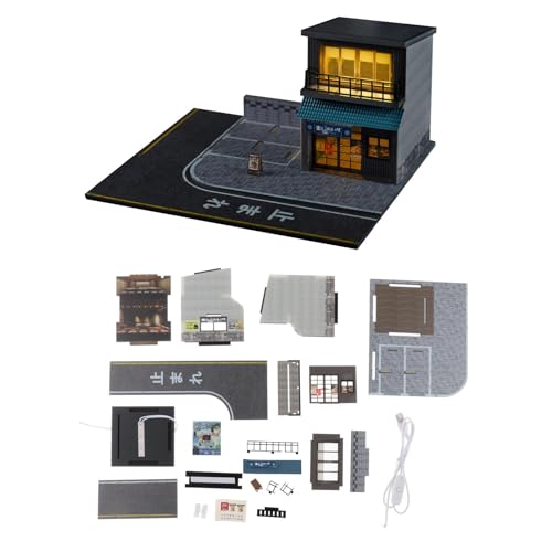 harayaa 1:64 Parkplatz Mini Auto Garage Japanischen Restaurant Szene Display für Diecast Auto Modell von harayaa