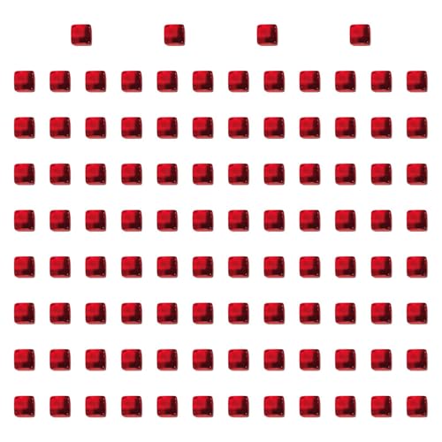 harayaa 100 Stück Acrylwürfel, Sensorische Trainingsblöcke, Würfelspielzeug in Gesichtern für Frühlernzentren, Rot von harayaa