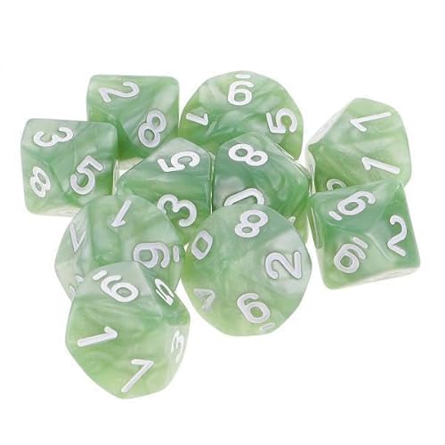 harayaa 10x 10 Einheiten D10 Polyeder für Brettspiele, Grün harayaa 10x 10 Einheiten D10 Polyeder für Brettspiele, Grün von harayaa