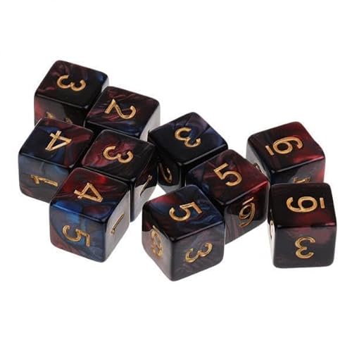 harayaa 10x 10 Stück 6 Seitiges D6 Polyeder, Blau + harayaa 10x 10 Stück 6 Seitiges D6 Polyeder, Blau + von harayaa