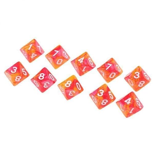 harayaa 10x 10pcs 10 mit Seiten Versehene D10 Polyedrische Würfel Doppelte Farbe für von harayaa