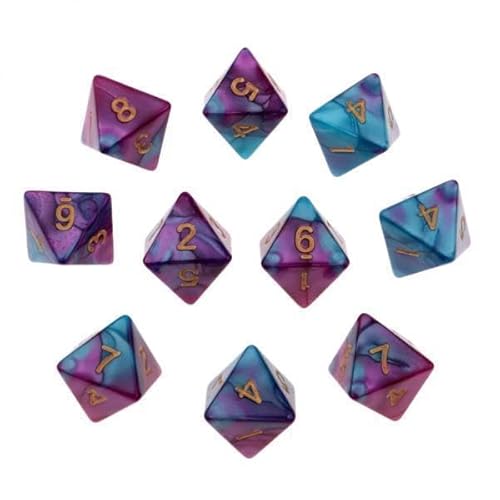 harayaa 10x 10pcs Polyedrische Würfel Setzen Mehrseitige Würfel D8 für Spiele Violet von harayaa