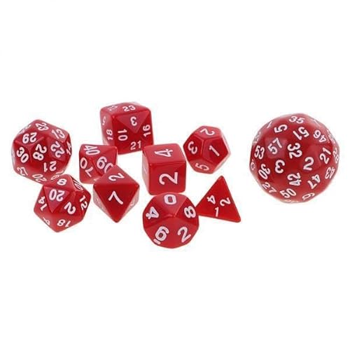 harayaa 10x 10x Undurchsichtiges Multi Seiten Würfel D4 D60 Digital Dices für Brettspielspielzeug von harayaa