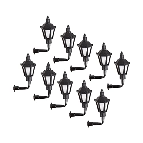 harayaa 10x Mini Beleuchtung Im Maßstab 1:87, Modelleisenbahn Lampen, Laternenpfahl, Vintage Wandleuchte, Modellmöbel, Warmes Licht von harayaa
