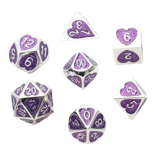 harayaa 10x Set von 7pcs Herzform Multi Side Zifferwürfel für Rollenspiele Casino Toys #5 G von harayaa