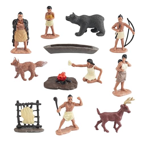 harayaa 12 Stück Indianerfiguren Indische Actionfiguren und Zubehör Indianerfiguren von harayaa